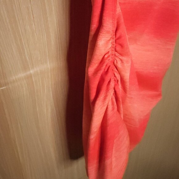 Reebok Orange Striped Athletic Ruched Tunic Top Small - Picture 3 of 5
